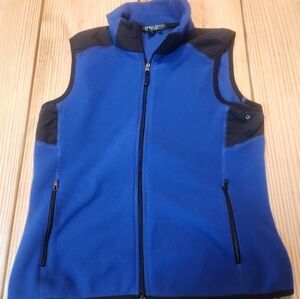 Women's Vintage Ralph Lauren Green Tag - Blue Fleece Vest Medium - Lauren Active